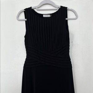 Calvin Klein Black Textured Midi Dress